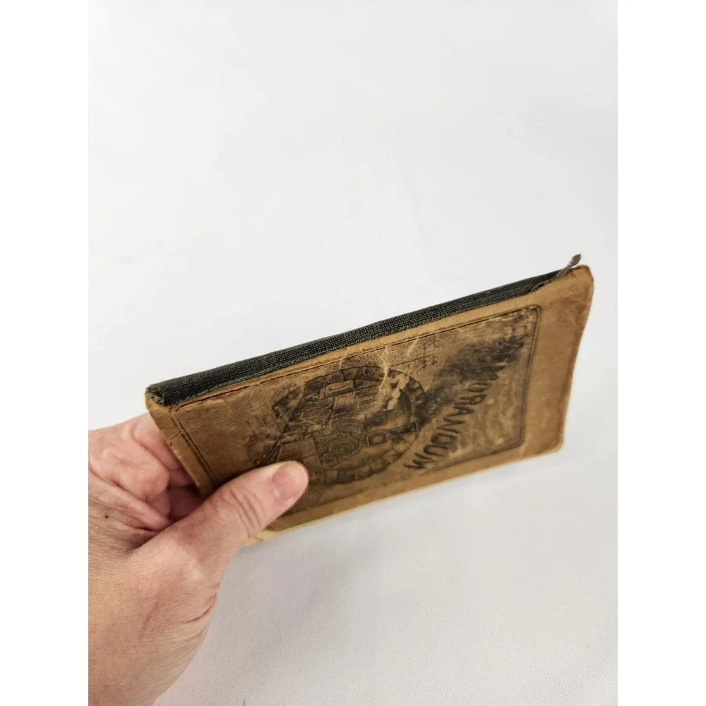 Antique Train memorandum Blank notebook Steam Engine Logbook Conductor Notes Vtg